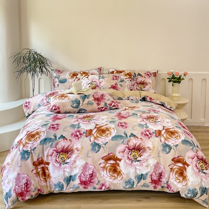 91家纺网 家纺一手货源 找家纺 （总）金泰莱 2025新款全棉四件套长绒棉四件套磨毛四件套纯棉四件套