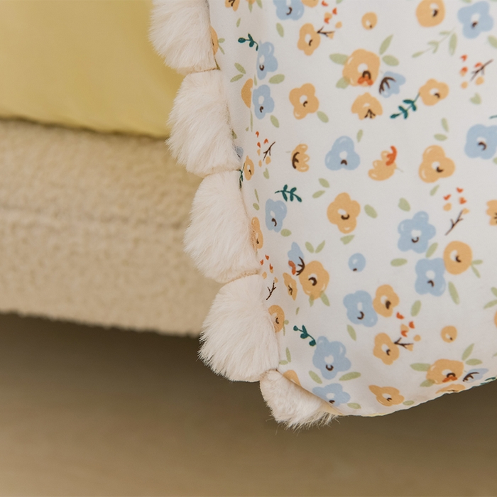 91家纺网 家纺一手货源 找家纺 圣楚家纺 2024新款加厚保暖云朵棉毛球冬被 春色恋曲