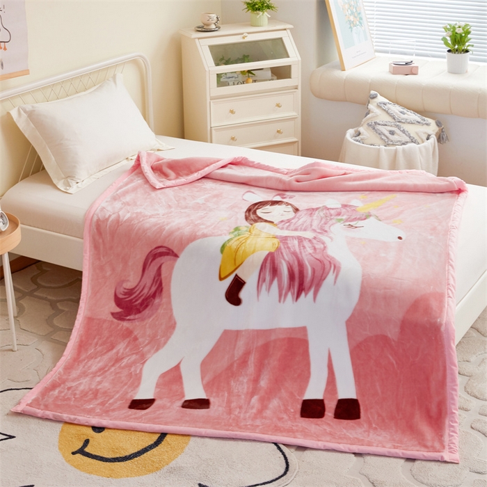 91家纺网 家纺一手货源 找家纺 凯轩毛毛毯毯子网销专供 2024新款双层学生云毛毯毯子 公主梦