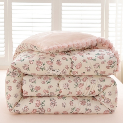 圣楚家纺 2024新款加厚保暖云朵棉毛球冬被 花香小兔