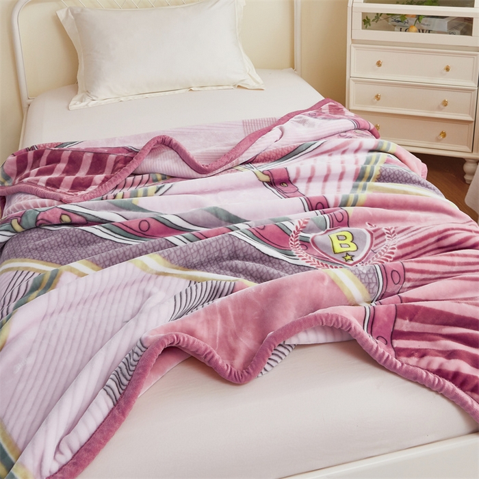 91家纺网 家纺一手货源 找家纺 凯轩毛毛毯毯子网销专供 2024新款双层学生云毛毯毯子 欢乐