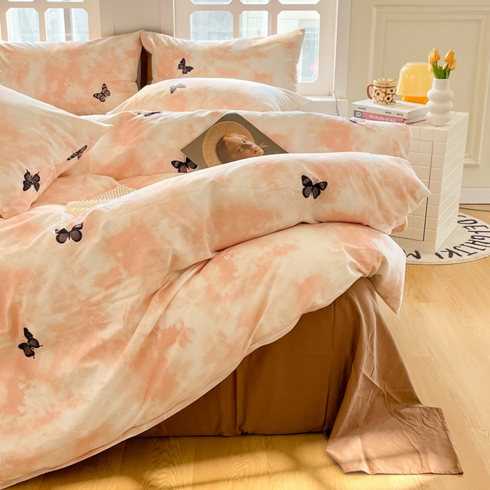 91家纺网 家纺一手货源 找家纺 千朵 2024新款全棉磨毛四件套 悠然