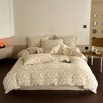 91家纺网 家纺一手货源 找家纺 宜代光年 2024新款开学季60支全棉水洗棉色织提花四件套 温差-米