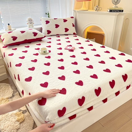 91家纺网 家纺一手货源 找家纺 （总）雅居纺家纺 2024新款300克兔毛印花单床笠 单枕套