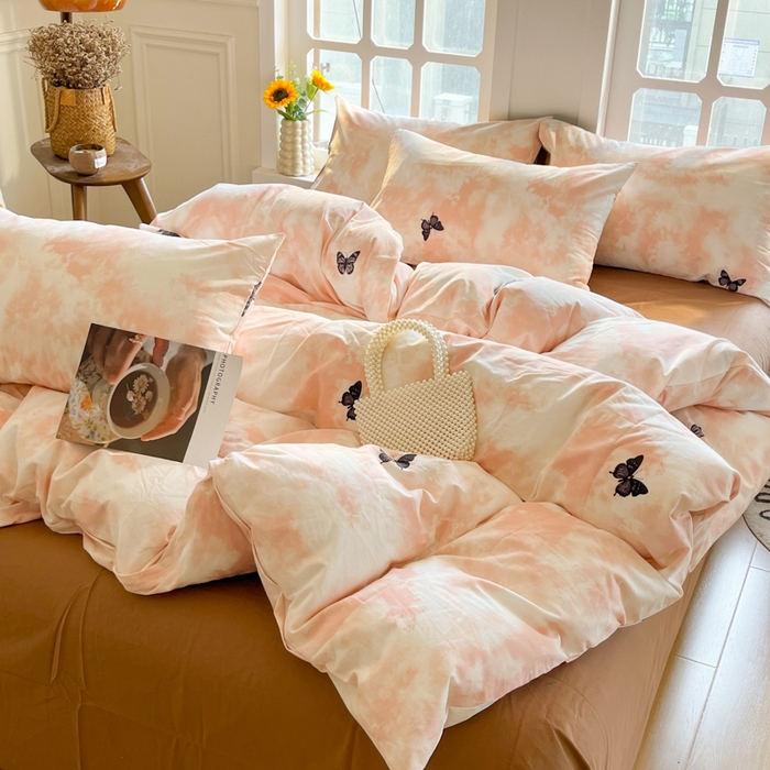 91家纺网 家纺一手货源 找家纺 千朵 2024新款全棉磨毛四件套 悠然