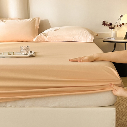 91家纺网 家纺一手货源 找家纺  2024新款【A类母婴级】加厚全棉磨毛四件套纯棉保暖床笠纯色床垫保护罩冬季单件床上用品 棠红【A类加厚全棉品质】