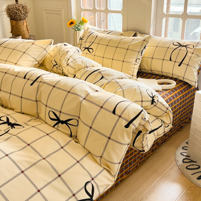 91家纺网 家纺一手货源 找家纺 千朵 2024新款全棉磨毛四件套 轻悦