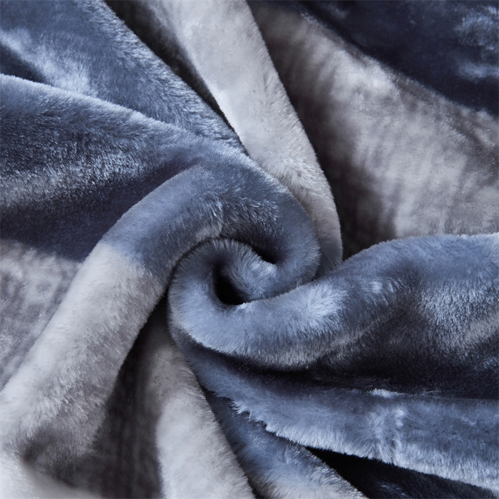 91家纺网 家纺一手货源 找家纺 凯轩毛毛毯毯子网销专供 2024新款A类双层云毛毯毯子 H蓝