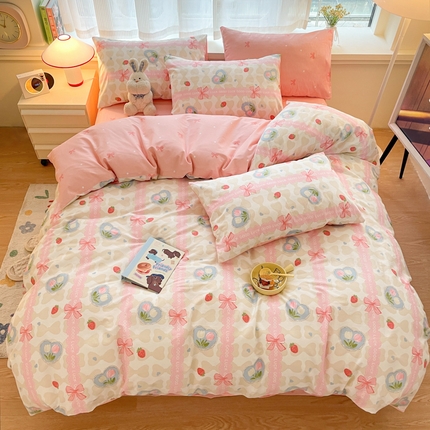 91家纺网 家纺一手货源 找家纺 总推 金牛座 2025新款全棉13372印花小清新四件套