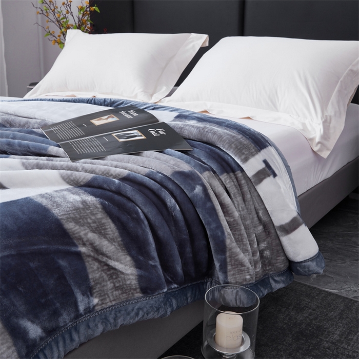 91家纺网 家纺一手货源 找家纺 凯轩毛毛毯毯子网销专供 2024新款A类双层云毛毯毯子 H蓝