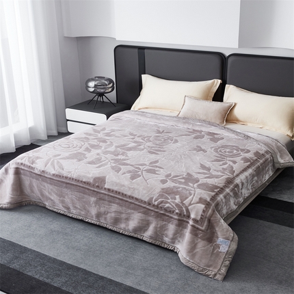 91家纺网 家纺一手货源 找家纺 凯轩毛毛毯毯子网销专供 2024新款新中式大版印花双层云毛毯毯子 谜恋