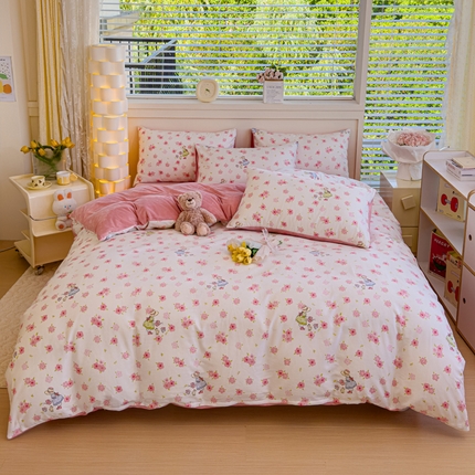 清雅福 2024新款小清新ins棉加绒印花四件套系列-棉绒风格一 棉绒美丽人生