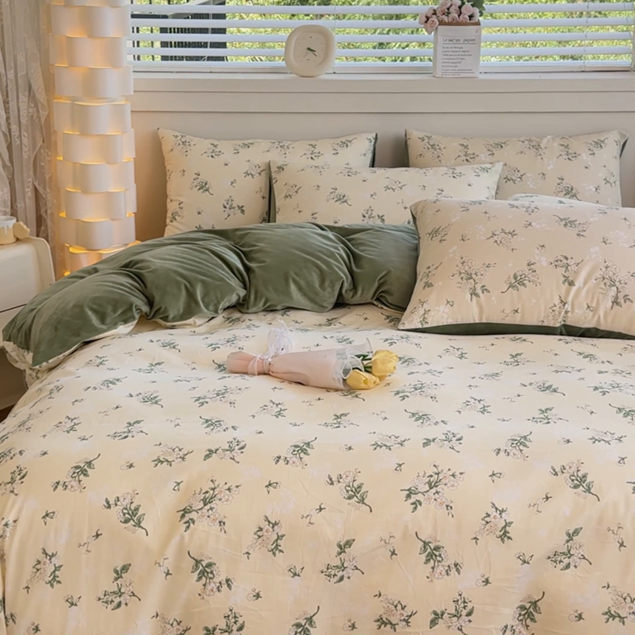 91家纺网 家纺一手货源 找家纺 清雅福 2024新款小清新ins棉加绒印花四件套系列-棉绒风格一 棉绒茶艺