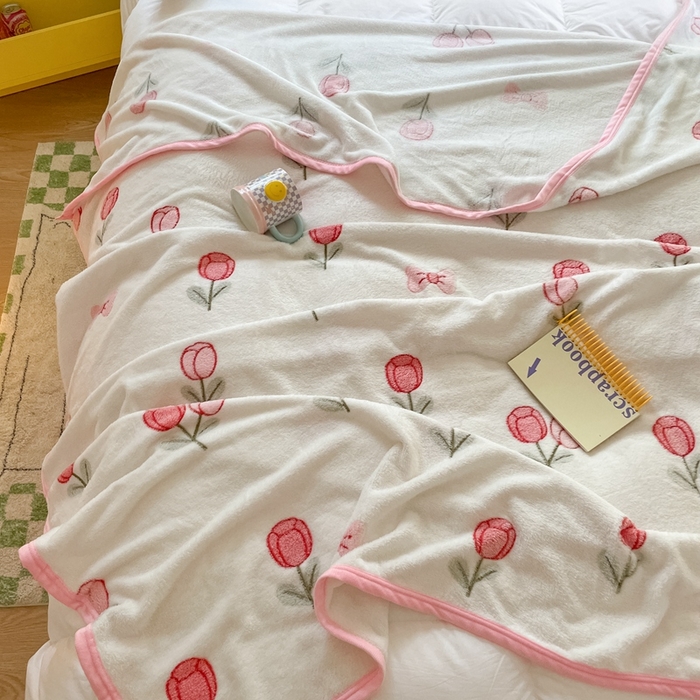 91家纺网 家纺一手货源 找家纺 慕尚家纺 2025新款高克重加厚雪花绒毛毯毯子 玫瑰之恋