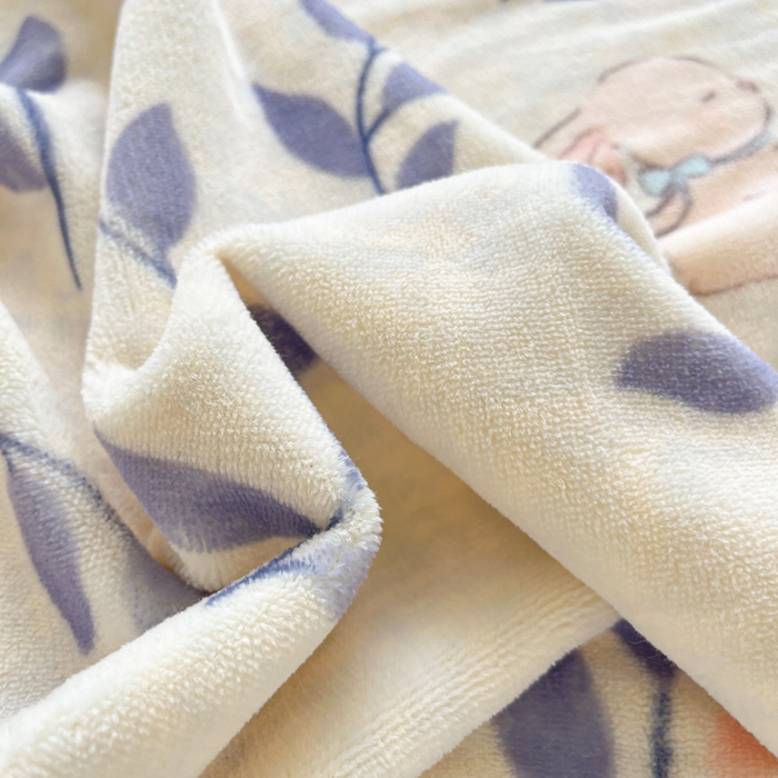 91家纺网 家纺一手货源 找家纺 沐慕 2024新款AB版牛奶绒拼羊羔绒毛毯毯子 毛毯-兔稚