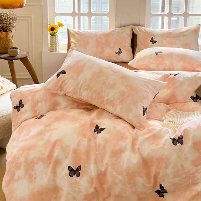 91家纺网 家纺一手货源 找家纺 千朵 2024新款全棉磨毛四件套 悠然