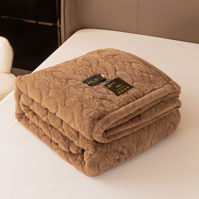 91家纺网 家纺一手货源 找家纺 凯轩毛毛毯毯子网销专供 2024新款精品仿裘皮毛毯毯子 沙漠红