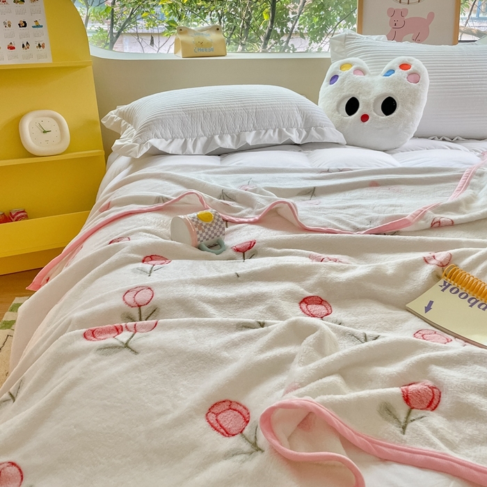 91家纺网 家纺一手货源 找家纺 慕尚家纺 2025新款高克重加厚雪花绒毛毯毯子 玫瑰之恋