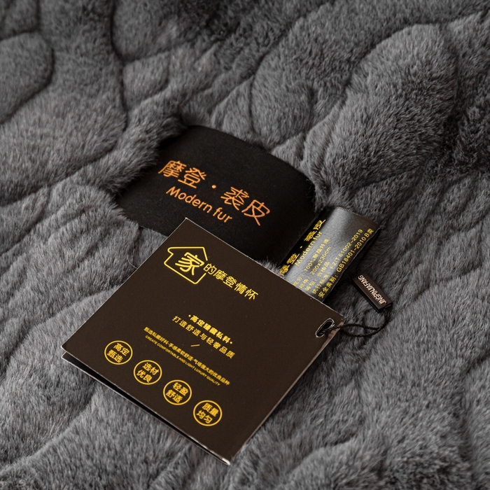 91家纺网 家纺一手货源 找家纺 凯轩毛毛毯毯子网销专供 2024新款精品仿裘皮毛毯毯子 绅士灰