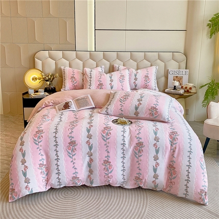 91家纺网 家纺一手货源 找家纺 （总）佰亿莱 2024新款雕花牛奶绒四件套