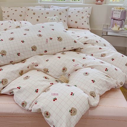 91家纺网 家纺一手货源 找家纺 （总）耀悦家纺 2025新款a类13372小清新ins博主风纯棉四件套