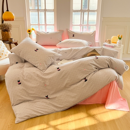 千朵 2024新款全棉磨毛四件套 萌宠