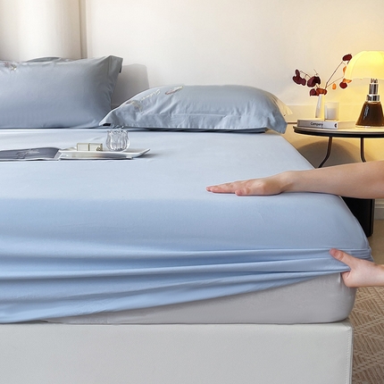 91家纺网 家纺一手货源 找家纺  2024新款【A类母婴级】加厚全棉磨毛四件套纯棉保暖床笠纯色床垫保护罩冬季单件床上用品 祖玛蓝【A类加厚全棉品质】