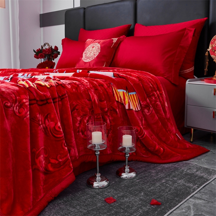 91家纺网 家纺一手货源 找家纺 凯轩毛毛毯毯子网销专供 2024新款A类双层云毛毯毯子 与子偕老