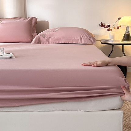 91家纺网 家纺一手货源 找家纺  2024新款【A类母婴级】加厚全棉磨毛四件套纯棉保暖床笠纯色床垫保护罩冬季单件床上用品 红桃【A类加厚全棉品质】