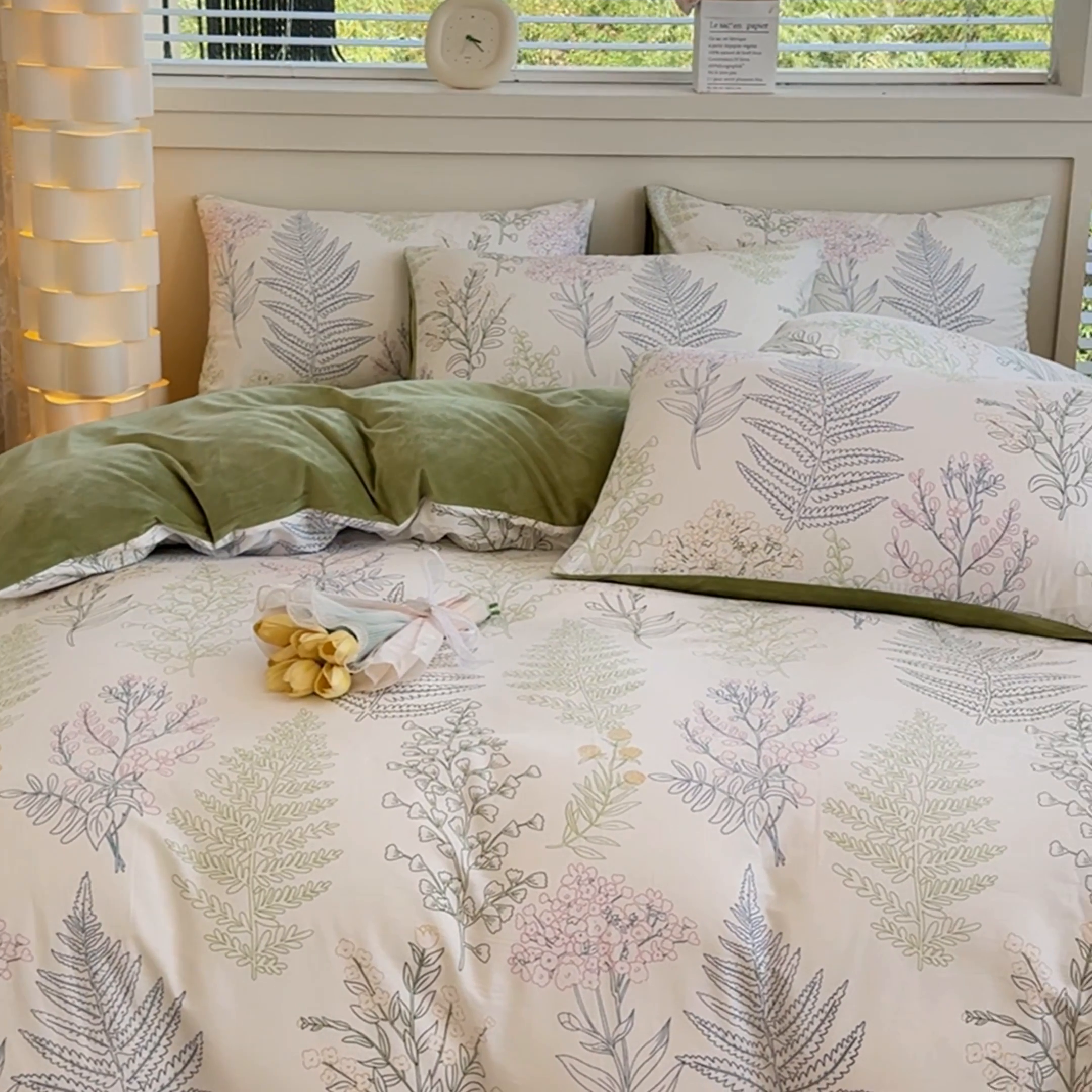 91家纺网 家纺一手货源 找家纺 清雅福 2024新款小清新ins棉加绒印花四件套系列-棉绒风格一 棉绒巴黎之恋