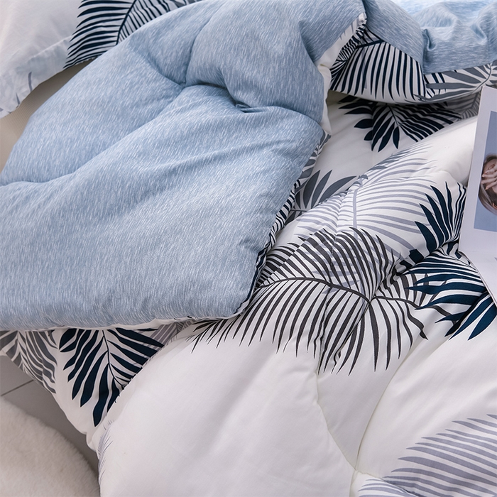 91家纺网 家纺一手货源 找家纺 圣楚家纺 2024新款绗缝保暖印花冬被 素叶