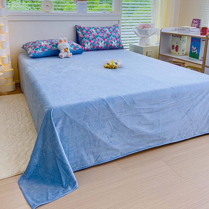 91家纺网 家纺一手货源 找家纺 清雅福 2024新款小清新ins棉加绒印花四件套系列-棉绒风格一 棉绒爱情兔