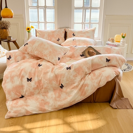 91家纺网 家纺一手货源 找家纺 千朵 2024新款全棉磨毛四件套 悠然