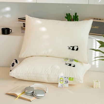 91家纺网 家纺一手货源 找家纺 （总）唯爱品 2026新款睡熊猫全棉刺绣枕头枕芯 记忆枕源头工厂