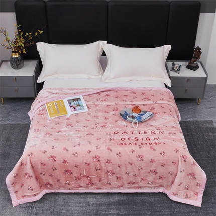 凯轩毛毛毯毯子网销专供 2024新款A类双层云毛毯毯子 田园花朵