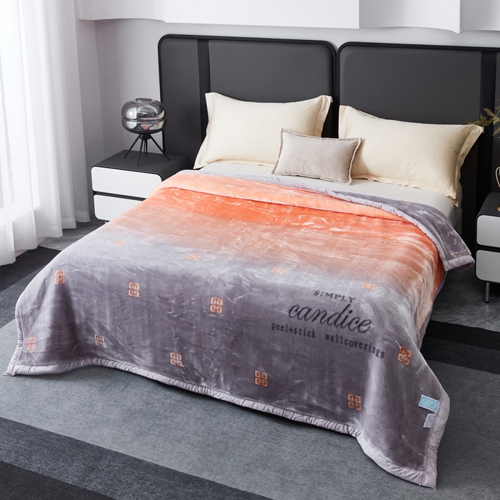 91家纺网 家纺一手货源 找家纺 凯轩毛毛毯毯子网销专供 2024新款新中式大版印花双层云毛毯毯子 见变