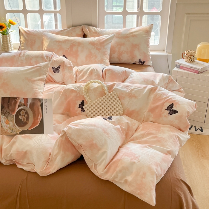 91家纺网 家纺一手货源 找家纺 千朵 2024新款全棉磨毛四件套 悠然