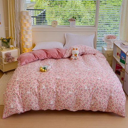 清雅福 2024新款小清新ins棉加绒印花四件套系列-棉绒风格一 棉绒遇见浪漫