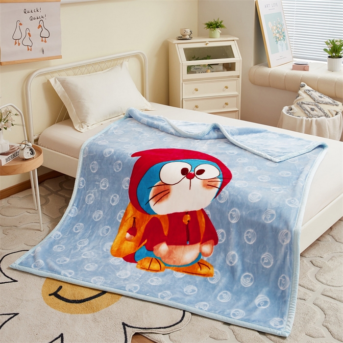 91家纺网 家纺一手货源 找家纺 凯轩毛毛毯毯子网销专供 2024新款双层学生云毛毯毯子 小红帽