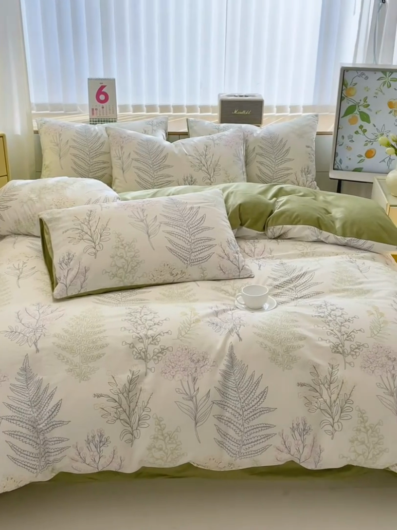 91家纺网 家纺一手货源 找家纺 清雅福 2024新款小清新ins棉加绒印花四件套系列-棉绒风格二 巴黎之恋