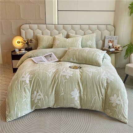 91家纺网 家纺一手货源 找家纺 （总）佰亿莱 2024新款雕花牛奶绒四件套