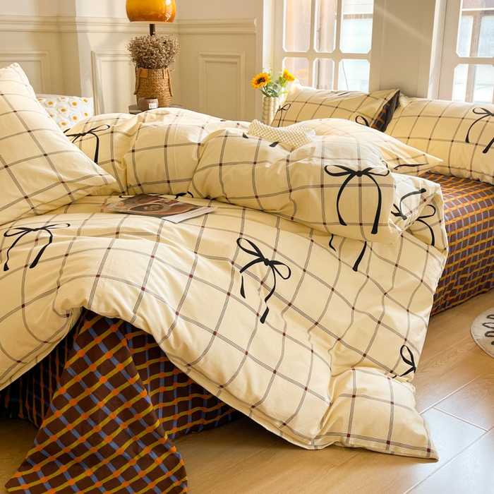 91家纺网 家纺一手货源 找家纺 千朵 2024新款全棉磨毛四件套 轻悦