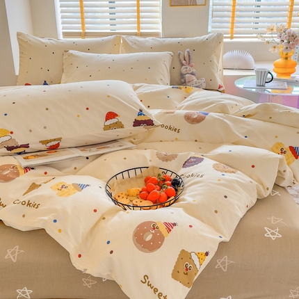 91家纺网 家纺一手货源 找家纺 （总）耀悦家纺 2025新款a类13372小清新ins博主风纯棉四件套