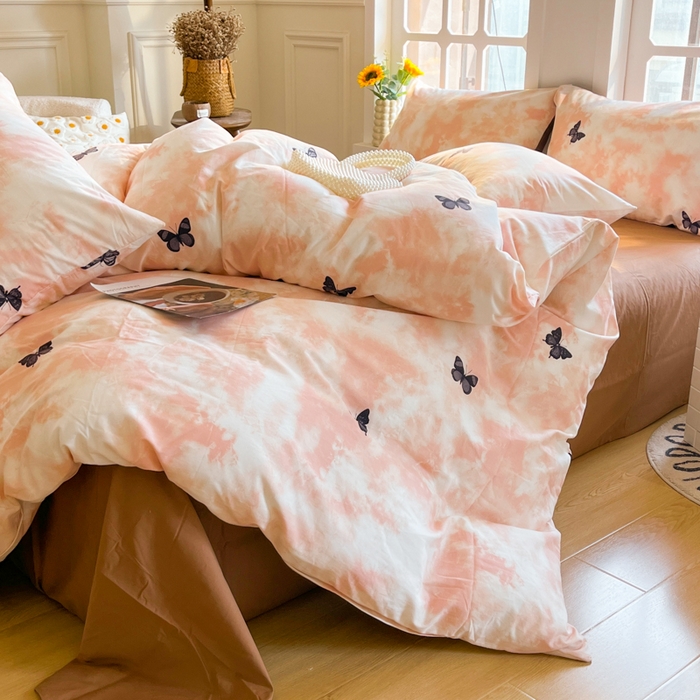 91家纺网 家纺一手货源 找家纺 千朵 2024新款全棉磨毛四件套 悠然