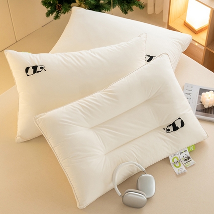 91家纺网 家纺一手货源 找家纺 （总）唯爱品 2026新款睡熊猫全棉刺绣枕头枕芯 记忆枕源头工厂