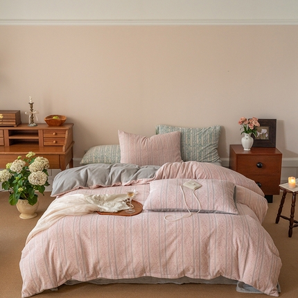 91家纺网 家纺一手货源 找家纺 （总）华超针织 2024新款雕花牛奶绒四件套 -巴洛克系列