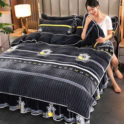 91家纺网 家纺一手货源 找家纺 （总）佳一 2025新款高克重8-9斤印花牛奶绒四件套