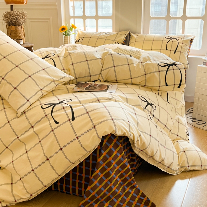 91家纺网 家纺一手货源 找家纺 千朵 2024新款全棉磨毛四件套 轻悦