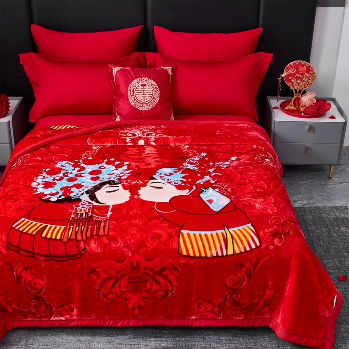 91家纺网 家纺一手货源 找家纺 凯轩毛毛毯毯子网销专供 2024新款A类双层云毛毯毯子 与子偕老