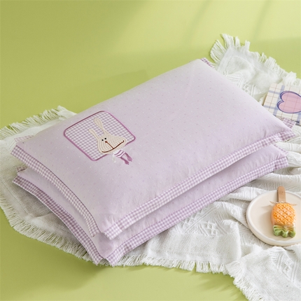 91家纺网 家纺一手货源 找家纺 （总）织布人 2024新款枕芯全棉卡通贴布绣多巴胺色系儿童枕学生宿舍枕头枕芯